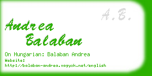 andrea balaban business card